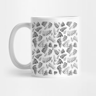 Modern Fern Leaves - Black & White Mug